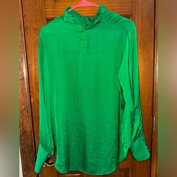 Zara Frill High Neck Long Sleeve
Green Blouse Size Medium Holiday Parties - Picture 2 of 10